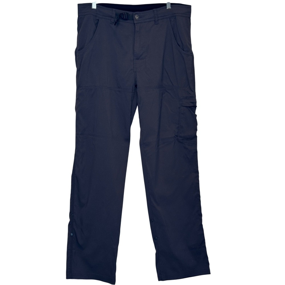 Prana Mens Zion Cargo Pants M 32 Long Grey Roll Tab Tech Outdoor Hiking Gorpcore